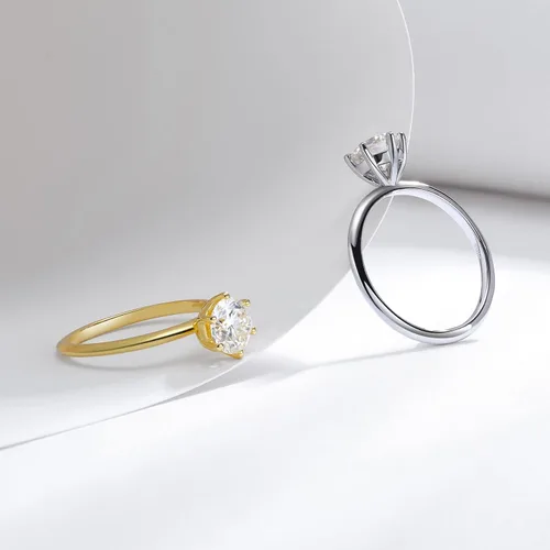 Miniatura 3 de MYSTCODE Moissanite Rings for Women Moissanite Wedding Band Moissanite Solitaire Engagement Ring Infinity Ring 925 Sterling Silver Rings Promise