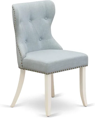 Miniatura 6 de East West Furniture Hartland - Juego de comedor de 3 piezas para espacios pequeños contiene una mesa de comedor redonda con pedestal y 2 sillas