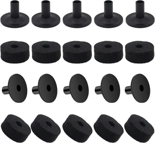 Miniatura 6 de Juego de arandelas y fundas de fieltro, 10 platillos grises de tamaño estándar, almohadillas de fieltro, 10 fundas de plástico, accesorios de creció