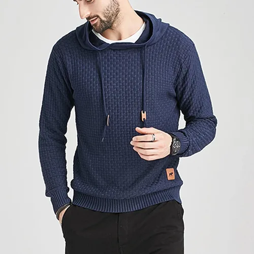 Miniatura 4 de Shiyingl Plaid Printed Sweatshirt for Men Casual Long SLeeve Waffle Pullover Patchwork Breathable Running Workout Blouse Tops