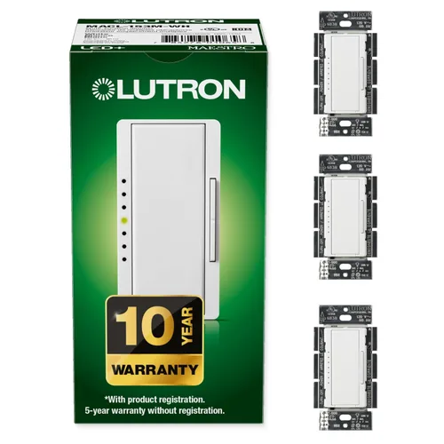 Miniatura 16 de Lutron Maestro LED+ Interruptor regulador de intensidad para bombillas LED regulables, halógenas e incandescentes, 150W/150W/unipolar