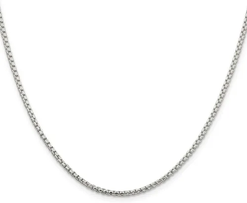Miniatura 3 de IceCarats Collar de cadena de eslabones redondos de plata de ley 925 de 0.079 in
