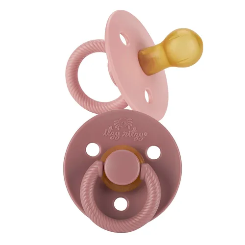 Itzy Ritzy Chupones de goma natural (juego de 2) – Chupones para bebés con pezón en forma de cereza y grandes agujeros de aire para mayor seguridad;