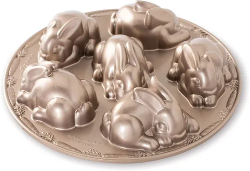 Miniatura 7 de Nordic Ware Bunny in Basket - Molde para tartas 3D, 10 tazas, caramelo