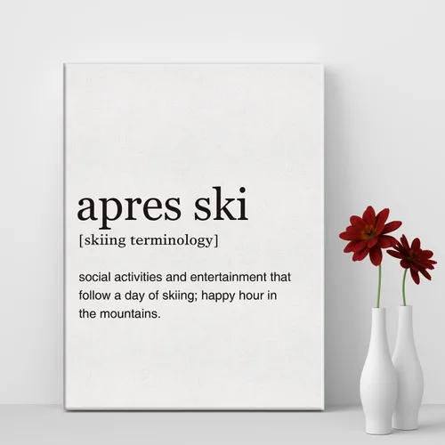 Miniatura 4 de LEXSIVO Lienzo impreso con definición de esquí de Apres, arte de pared, decoración de oficina en casa, con citas de snowboarder, pintura de 12 x 15