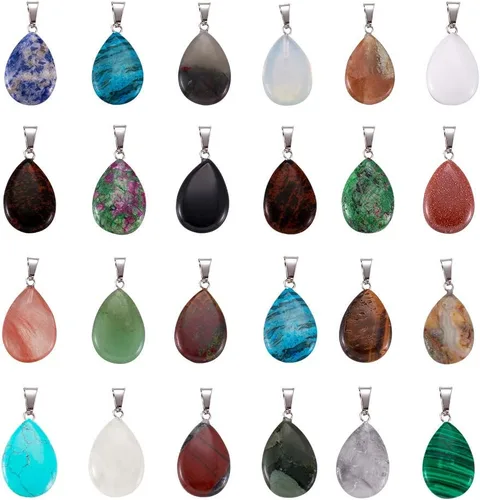 Miniatura 21 de Encantos de piedras preciosas de Fashewelry. Dije de cristal de chakra curativo para la fabricación de joyas., latín, G-G948-18P-FW
