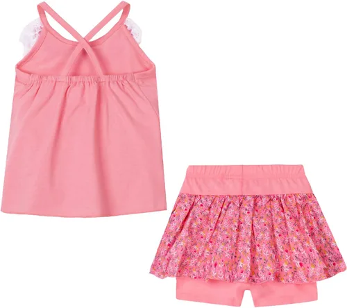 Miniatura 12 de LittleSpring Conjunto de verano para niñas con camiseta sin mangas y pantalones cortos florales
