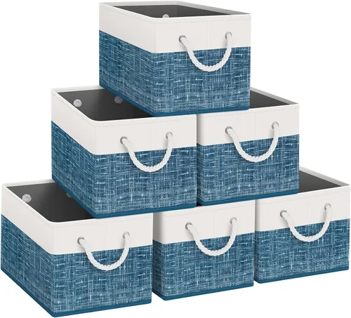 Miniatura 29 de Fab totes Contenedores de almacenamiento [2 unidades], cestas de almacenamiento plegables para organizar juguetes, libros, estantes, armario, caja