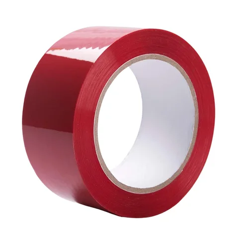Cinta de sellado de cartón roja, cinta de embalaje, cinta para mudanzas 2" x 110 yardas, 2.0 mil de grosor, resistente (1 rollo)