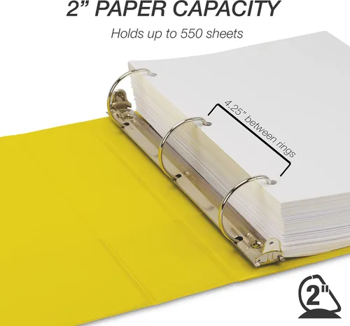Miniatura 117 de Samsill - Carpeta duradera de 5 pulgadas, fabricada en los Estados Unidos, con anillos en D, transparente y personalizable, color blanco