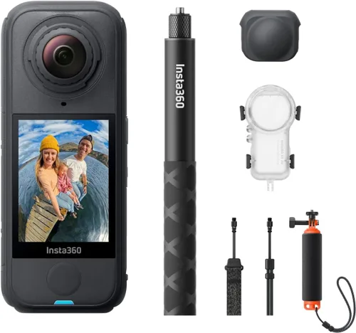 Miniatura 10 de Insta360 X4 Air Kit de inicio - Cámara 360 de 8K y 165g ligera, palo de selfie invisible, lentes reemplazables, dispara primero y enmarca después