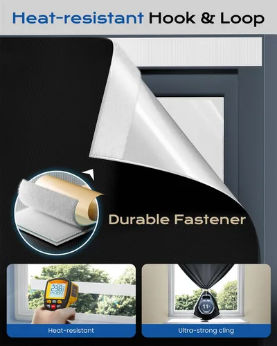 Miniatura 5 de Cortinas opacas para dormitorio (17 x 36 pulgadas), persianas de ventana portátiles con tiras de velcro mejoradas, sin taladro, persianas y cortinas