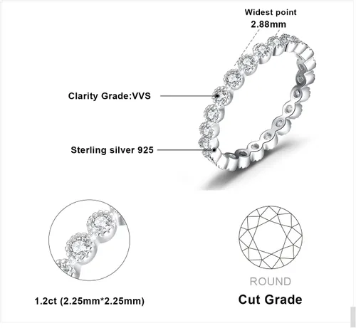 Miniatura 2 de JewelryPalace Anillos de plata de ley 925 chapados en oro de 14 quilates para mujer, anillos de promesa de circonita cúbica para ella, anillos