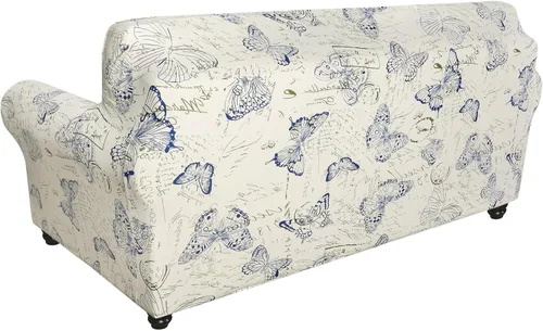 Miniatura 9 de SearchI - Funda de sofá elástica con estampado floral, 3 piezas, incluye 2 fundas de cojín independientes, protector lavable para muebles de sala