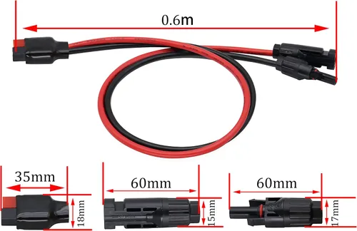 Miniatura 4 de Conector 10AWG (M-C-4) a (an-der-Son) Conector de cable de panel solar de alimentación hembra, conector solar a puerto de anuncios para Goal Zero