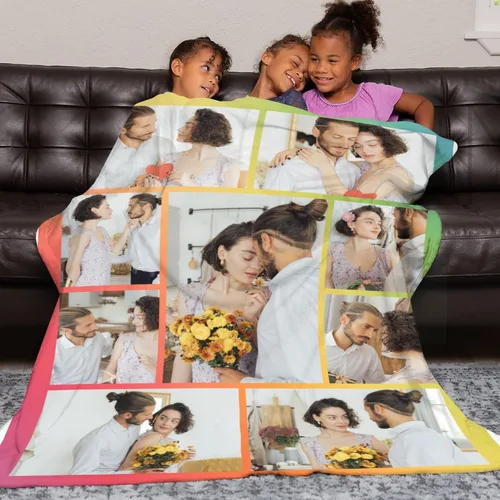 Miniatura 4 de Manta personalizada con foto y texto, cumpleaños, Navidad, para mujeres, bebé, amiga, hija, mamá, manta personalizada con foto para familia, pareja