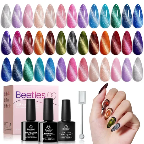 Miniatura 26 de Beetles - Kit de esmalte de uñas de gel de 36 colores, juego de esmalte de gel pastel de verano con capa base, capa superior brillante y pegamento