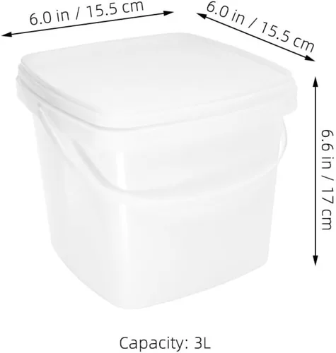 Miniatura 6 de PRETYZOOM Cubo cuadrado con tapa Contenedor de camping Cubo al aire libre Reutilizable Contenedor de almacenamiento de agua 3l Capacidad