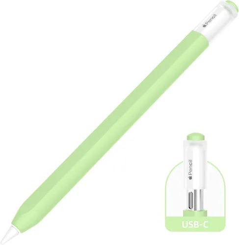 Miniatura 9 de AZF Compatible con Apple Pencil USB C, funda protectora de silicona antideslizante para Apple Pencil (USB-C), soporte magnético (gris)