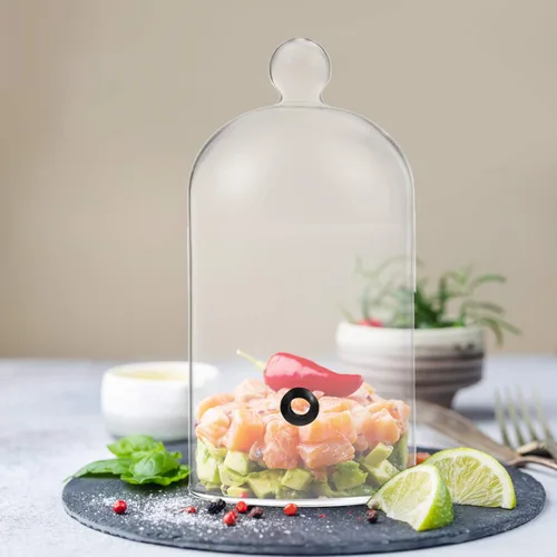 Miniatura 7 de Cabilock Cubierta protectora de 4.3 pulgadas para pasteles, pan, cúpula de cristal resistente al calor para hogar, cocina, fiesta, exhibición