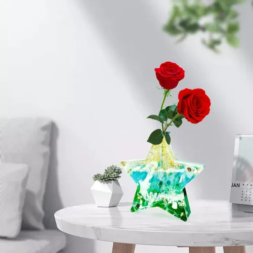 Miniatura 2 de Moldes de resina de corazón de silicona para estación de propagación de plantas, moldes de silicona para fundición de resina con 3 tubos de ensayo