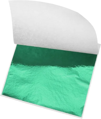 Miniatura 15 de MECCANIXITY Hoja de hoja dorada, papel de hoja negra, 3.3 x 3.1 pulgadas para decoración artística, esculturas, pintura, paquete de 100
