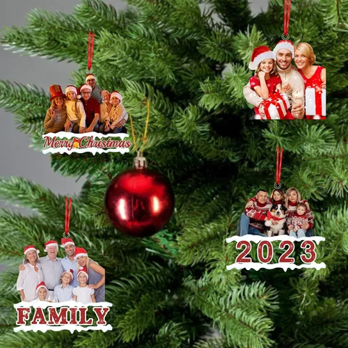 Miniatura 4 de Adorno personalizado para tu foto, adornos de Navidad con foto personalizada, adorno familiar personalizado, regalo para árbol de Navidad, chimenea