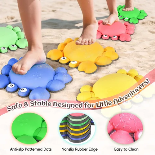 Miniatura 4 de TOPNEW Piedras de paso para niños, piedras de equilibrio antideslizantes para promover las habilidades de coordinación de los niños, carreras