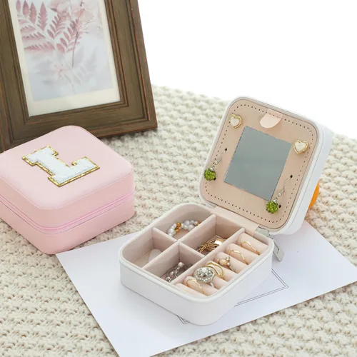 Miniatura 7 de FUNARTY Organizador de joyas de viaje, pequeño joyero, organizador de joyas, regalos para mujeres y niñas, caja organizadora de joyas de aretes