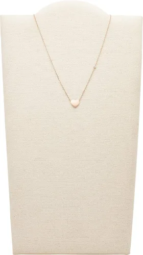 Miniatura 2 de Fossil Collar de cadena con dije de acero inoxidable grabado chapado para mujer