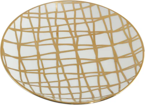 Miniatura 2 de Certified International Matrix - Platos de almuerzo/canapé chapados en oro, 6 pulgadas, juego de 6 diseños surtidos