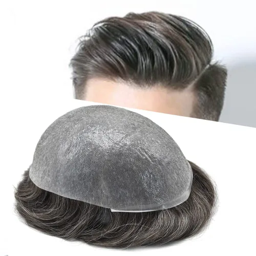 Miniatura 35 de Hombres Toupee Hair Thin Skin Men Human Hair Piece Men Toupee Cabello humano V-loop de aspecto natural Toupee Hombres Hairpiece Men Hair System