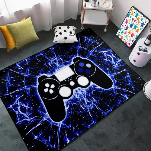 Miniatura 16 de BATATADOCE Alfombras de videojuegos para dormitorio de niños, alfombras para sala de juegos, decoración de juegos para niños, alfombra de área
