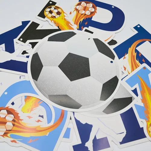 Miniatura 3 de Cartel de feliz cumpleaños, decoración de cumpleaños de fútbol, banderines para decoraciones de fiesta, cumpleaños de niños
