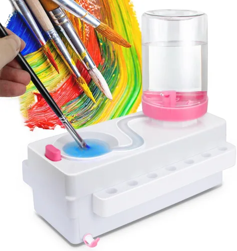 Miniatura 10 de Limpiador de Pinceles de Pintura Mejorado, Suministros de Pintura, Estación de Pintura con Drenaje, Enjuagador de Pinceles con Reciclaje de Agua