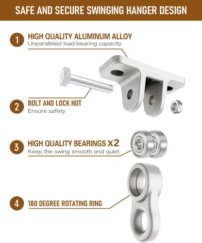 Miniatura 2 de Kit de perchas para columpios de porche resistentes, con tornillos para juegos de madera, patio, asiento de yoga, interiores y exteriores