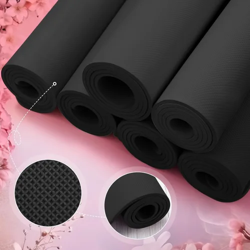 Miniatura 3 de Timgle 6 alfombrillas de yoga de 0.394 in de grosor a granel, 68 x 24 pulgadas, tapete de ejercicio antideslizante resistente al desgarro