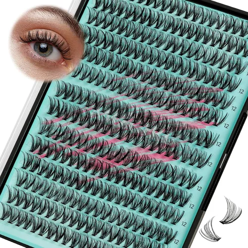 Miniatura 10 de Kit de Extensión de Pestañas, Kit de Racimos de Pestañas DIY 168Pcs con Pegamento de Unión y Sello Impermeable, Removedor de Pestañas para Kit
