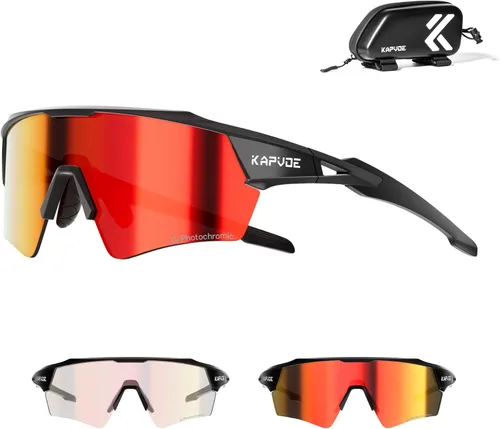 Miniatura 17 de KAPVOE Gafas de ciclismo fotocromáticas para hombres y mujeres, gafas de sol deportivas con protección UV, gafas de bicicleta de montaña, MTB