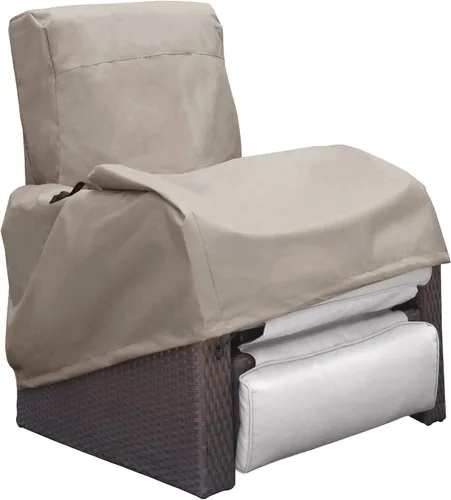 Miniatura 9 de ATR ART TO REAL Fundas para sillas de exteriores, impermeables, para patio, reclinable, 600D, tela Oxford, mimbre/ratán, color negro