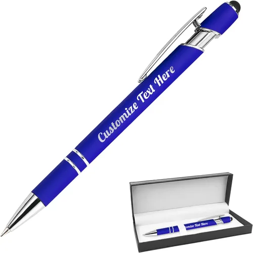 Miniatura 20 de Hasta 500 bolígrafos personalizados a granel con logotipo de mensaje de nombre comercial, bolígrafos grabados personalizados con lápiz óptico