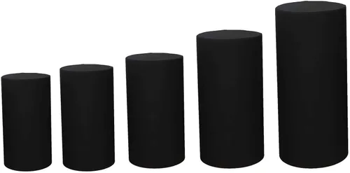 Miniatura 7 de Efavormart - Juego de 5 fundas de soporte para caja de exhibición cilíndrica de elastano, color negro, fundas elásticas para pilar de pedestal, 160