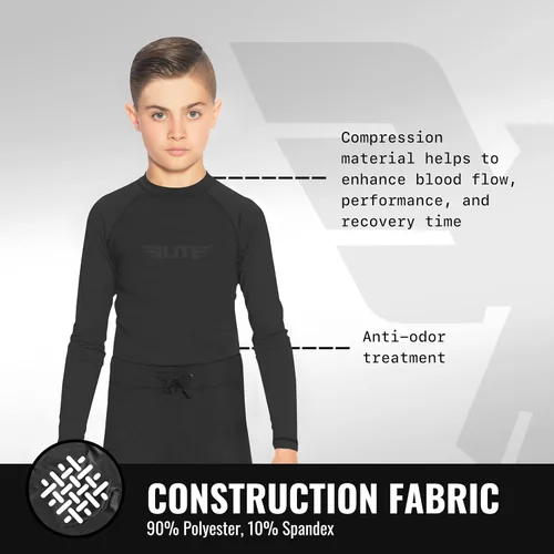 Miniatura 2 de Elite Sports Protectores de erupción para niños y niñas, compresión de manga completa BJJ para niños y jóvenes