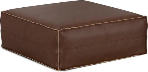 Miniatura 36 de SIMPLIHOME Grady Puf cuadrado – 18 pulgadas de ancho x 14 pulgadas de alto lana y algodón tejido a mano otomano en tono tierra, reposapiés Tono