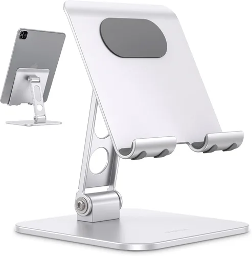 OMOTON T5 - Soporte ajustable para tablet para iPad, soporte de monitor portátil resistente, artículos esenciales de viaje para iPad Pro/Air/Mini,