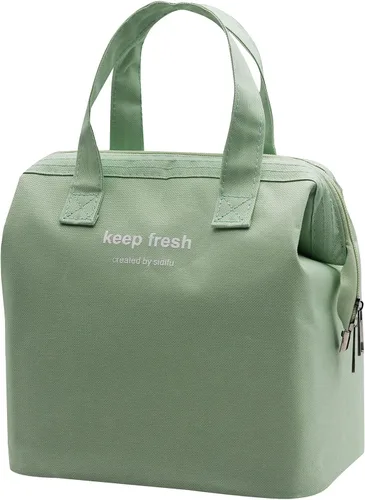 Miniatura 9 de Mziart Bolsa de almuerzo aislada simple Bento bolsa de almuerzo bolsa de almuerzo para mujeres hombres adultos picnic trabajo senderismo playa (azul)