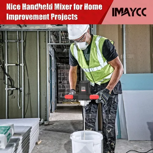 Miniatura 2 de IMAYCC Mezclador de Cemento 2100W, Mezclador de Concreto Portátil, Mezclador de Barro de Mano 110V para Mortero, Pintura, Lechada, Yeso, Adhesivo