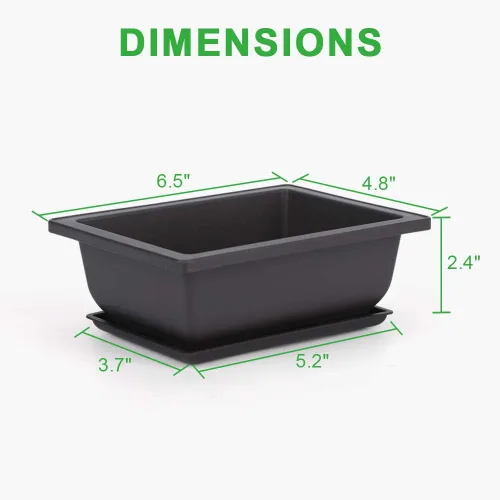 Miniatura 2 de GROWNEER 3 Macetas para Bonsái de 6.5 Pulgadas con Bandejas de Drenaje y Humedad y 1 Alfombrilla de Trasplante, Maceta de Entrenamiento para Árbol