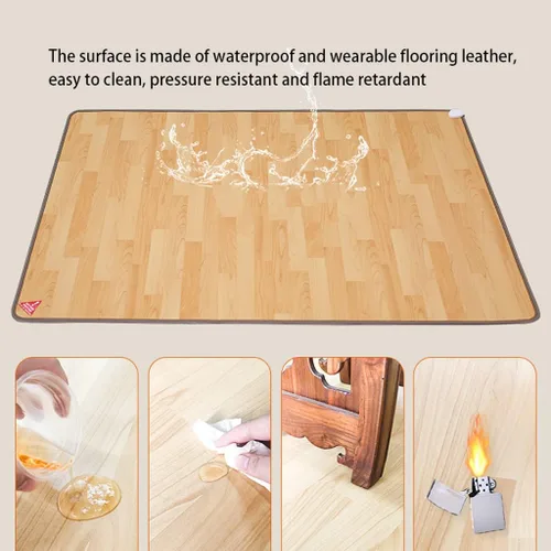 Miniatura 6 de Alfombra eléctrica de cristal de carbono, alfombras eléctricas con calefacción debajo del escritorio, alfombras eléctricas retro con calefacción