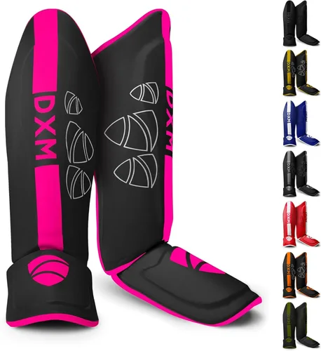 Miniatura 13 de DXM SPORTS Espinilleras de artes marciales kickboxing con protección en el empeine para Muay Thai, boxeo, artes marciales, karate, taekwondo